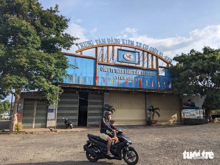 Trung tâm Đăng kiểm xe cơ giới tỉnh Gia Lai đã đóng cửa, dừng hoạt động - Ảnh: TẤN LỰC